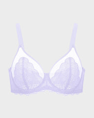Full Coverage Lace Minimizer Bra-Purple