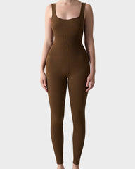 Seamless Square Neck Sculpting Sport Jumpsuit
